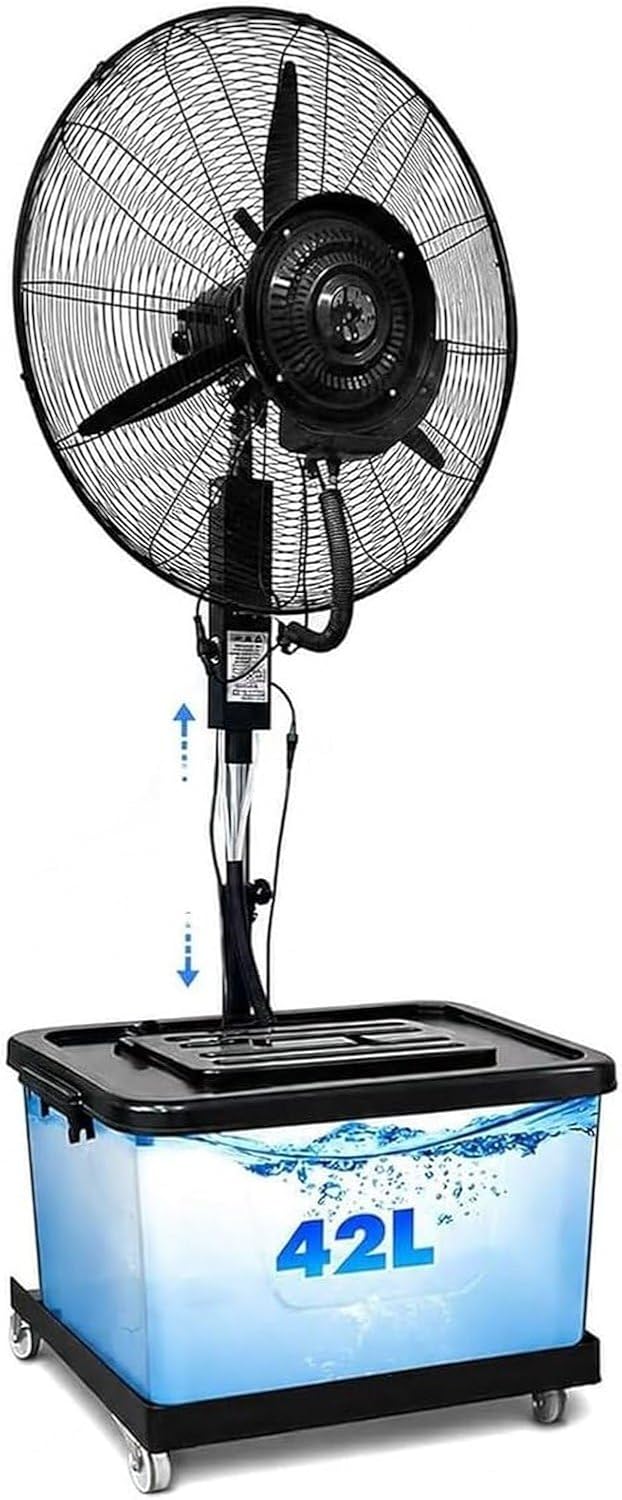 HURUMA Gewächshaus, 200 cm, 65 cm, Weiß, Gewerblicher Nebelkühler Ventilator, 3 Geschwindigkeiten 90° Oszillation verstellbare Höhe 160
