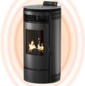 UMBRELLA Pelletheizungen, 8,6 kW, 220 m, Schwarz, ® PR8 Pelletofen A+ bis ³, Auto-Reinigungszyklus, ECO1/ECO2, Wochenprogramm