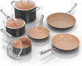 Ninja Kochfeld, Schwarz, CW99009 Topf- und Pfannenset, antihaftbeschichtet, verlängerte Lebensdauer, Premium-Keramik-Kochgeschirr-Set