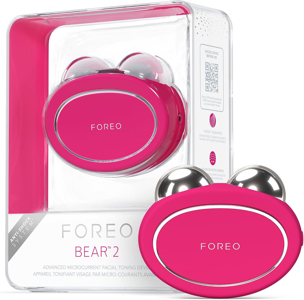 FOREO Toninggeräte, Schwarz, BEAR 2 Gesichtsmassagegerät mit Mikrostrom für Face Lifting, Mikrostrom-Gesichtsgerät