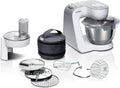 Bosch Universalküchenmaschinen, 1000 W, 3,9 L, Silber/Weiß, Küchenmaschine Serie 4, Edelstahl-Schüssel, Patisserie-Set Edelstahl