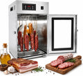 vnmudzeo Dörrautomaten, 7.5KG, Silber, Fleisch Dörrgerät mit Timer - Edelstahl Trockenschrank mit, 30-90℃ Temperatur und Glastür