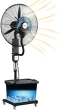 WOTZOV Standventilatoren, 650 mm, Weiß, Gewerblicher oszillierender Nebelventilator für den, 26/30-Zoll-Standventilator mit Wassernebelkühlung