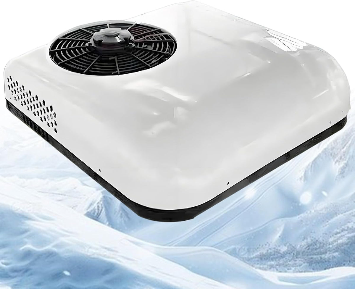ExoticaBlend Mobiles Klimagerät, bis zu 55 dB, 850 W, 12 V, 24 V, Weiß, / Dachklimaanlage für Wohnmobile, Flache DC-Klimaanlage