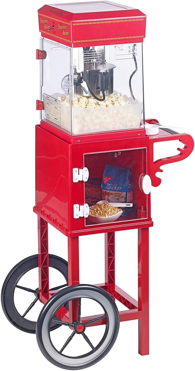 Rosenstein & Söhne Popcorn-Maschinen, Schwarz, Popcorn Geräte: Profi-Popcorn-Maschine 'Cinema' mit, Retro Maker)