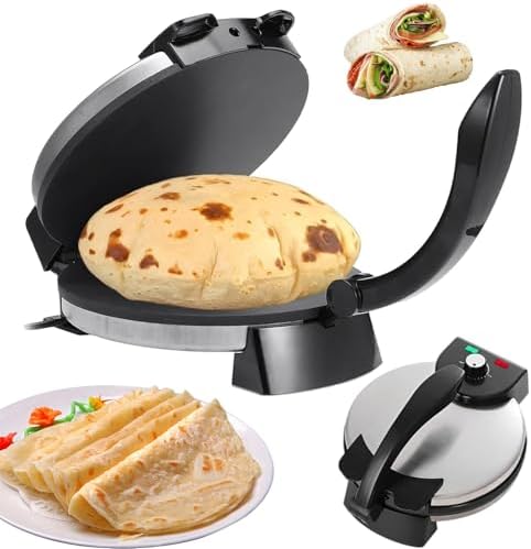 Generisch Quesadilla-Maker, Schwarz, Elektrischer Roti Maker Mit Doppelseitiger Heizung Und, Tortillas, Pfannkuchen Und Crêpes