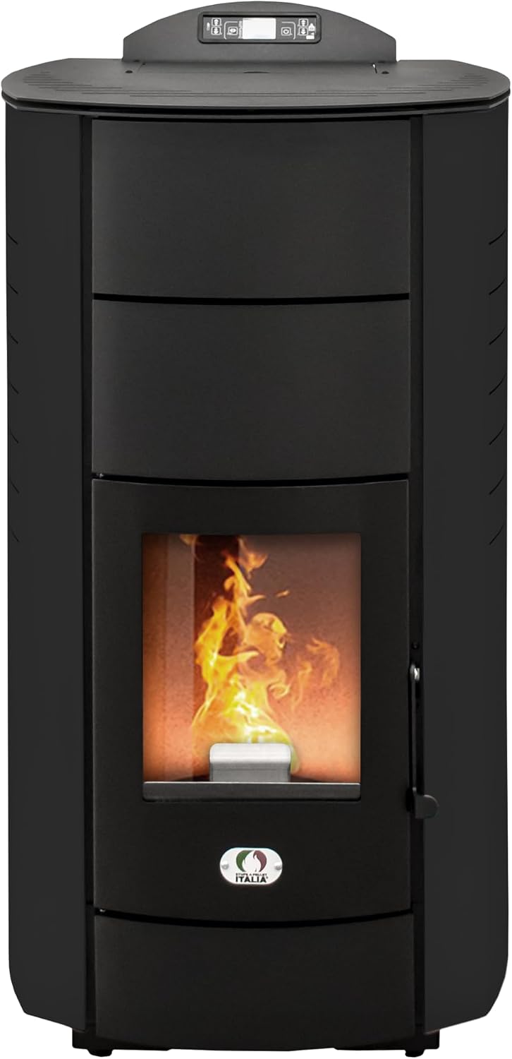 STUFE A PELLET ITALIA Öfen, 20 KW, Schwarz, Manhattan