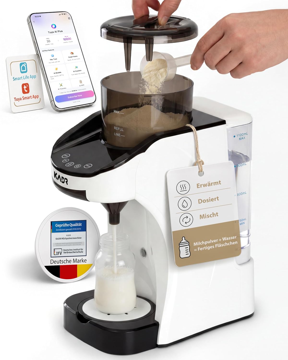 KADR Babykostwärmer, Weiß, Milchpulverzubereiter Milchpulvermaschine