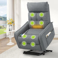 Srfzluxy Relaxsessel, Grau, Fernsehsessel mit Aufstehhilfe, Elektrisch Massagesessel mit Liege-Funktion Massage &