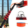 Glasreinigungsbürste Teleskopstäbe, 8m, Transparent, Haushaltswasserversorgung, Teleskopstangen-Set, Solarpanel-Rotationsbürste