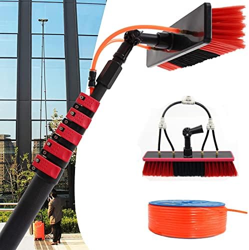 Glasreinigungsbürste Teleskopstäbe, 8m, Transparent, Haushaltswasserversorgung, Teleskopstangen-Set, Solarpanel-Rotationsbürste