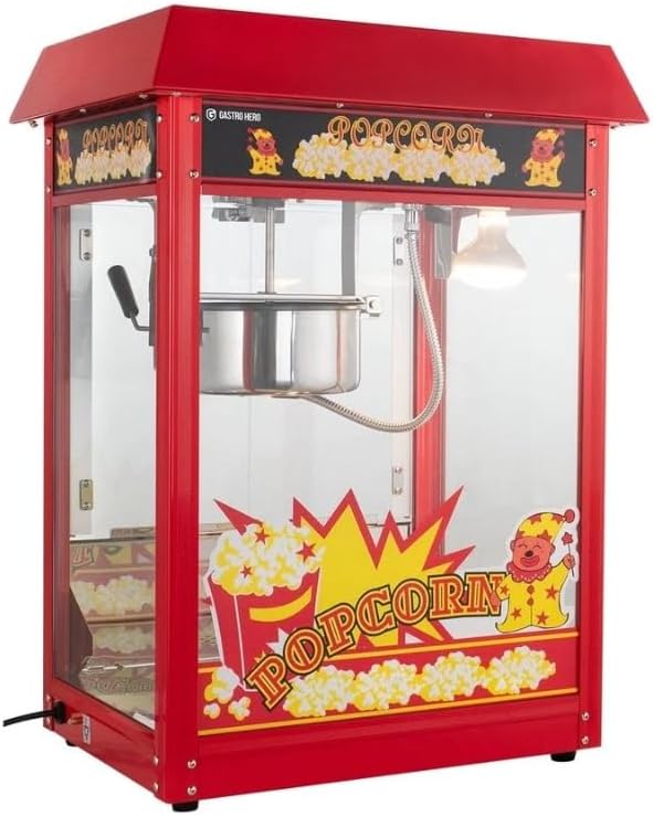 GastroHero Popcorn-Maschinen, 5 kg, Schwarz, Popcornmaschine /h, 3 Min pro Portion, PKM-ECO2