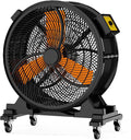 Industrieller Bodengebläse, Weiß, Trommelventilator, robuster Metall-Luftzirkulator, Hochgeschwindigkeits-Bodenventilator mit Bremsrollen