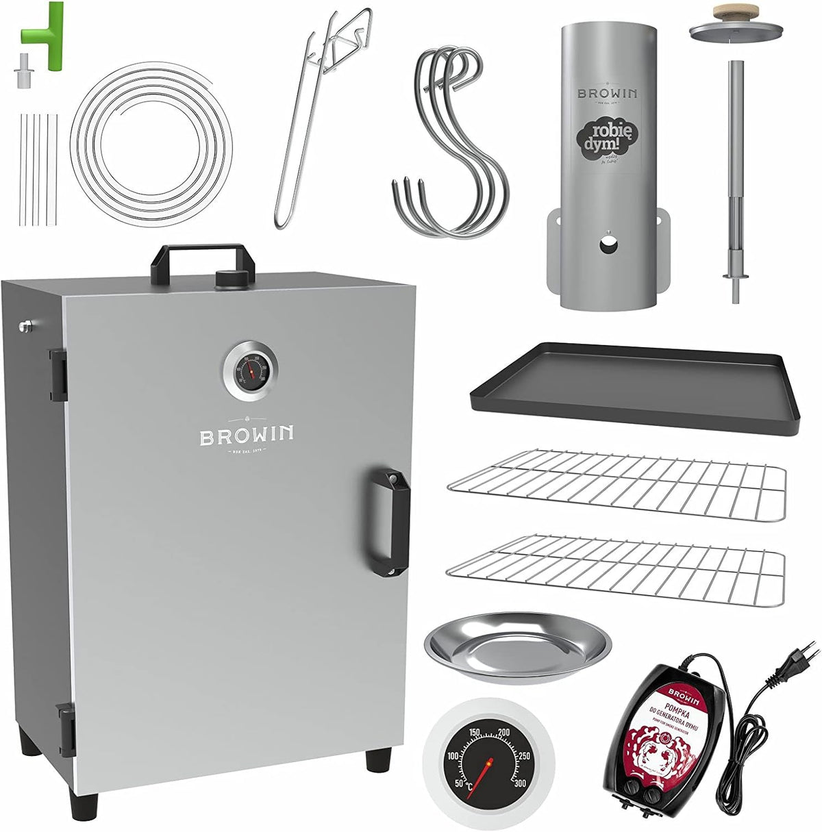 Browin Powerstation, Schwarz, ® Räucherofen 330261 Set