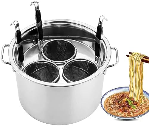 Pastatopf Kochfeld, Silber, Edelstahl-Pastakocher mit Einsätzen, robuster Kochtopf mit Deckel für Gas-, Elektro- und Induktionsherde