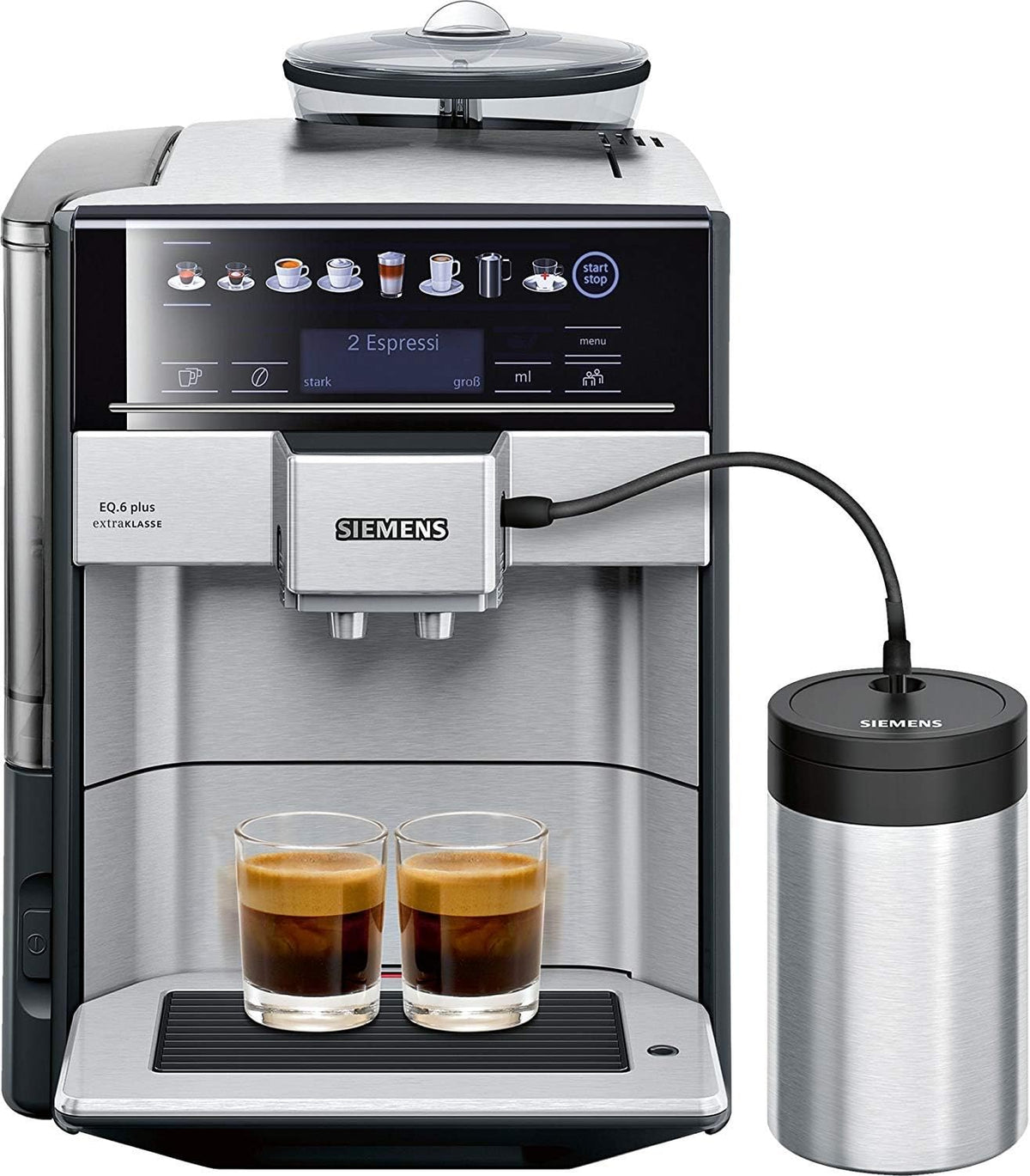 Siemens Kaffeevollautomat, Silber, TE657F03DE EQ.6 plus S700 Extraklasse inklusive, 1.7 liters, Edelstahl