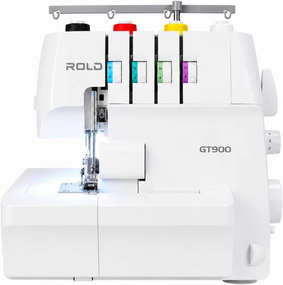 ROLD Overlock-Nähmaschinen, Schwarz, GT900 Overlock Nähmaschine mit Abfallbehälter, Bequemes Einfädeln und leistungsstarker Motor