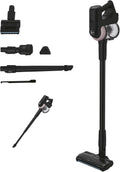 Hoover Staubsauger, Schwarz, 360° bewglicher Akku mit Tierhaar-Düse & Flexibler Fugendüse, leicht & wendig, 1200 POWERTIME [HF416BF]
