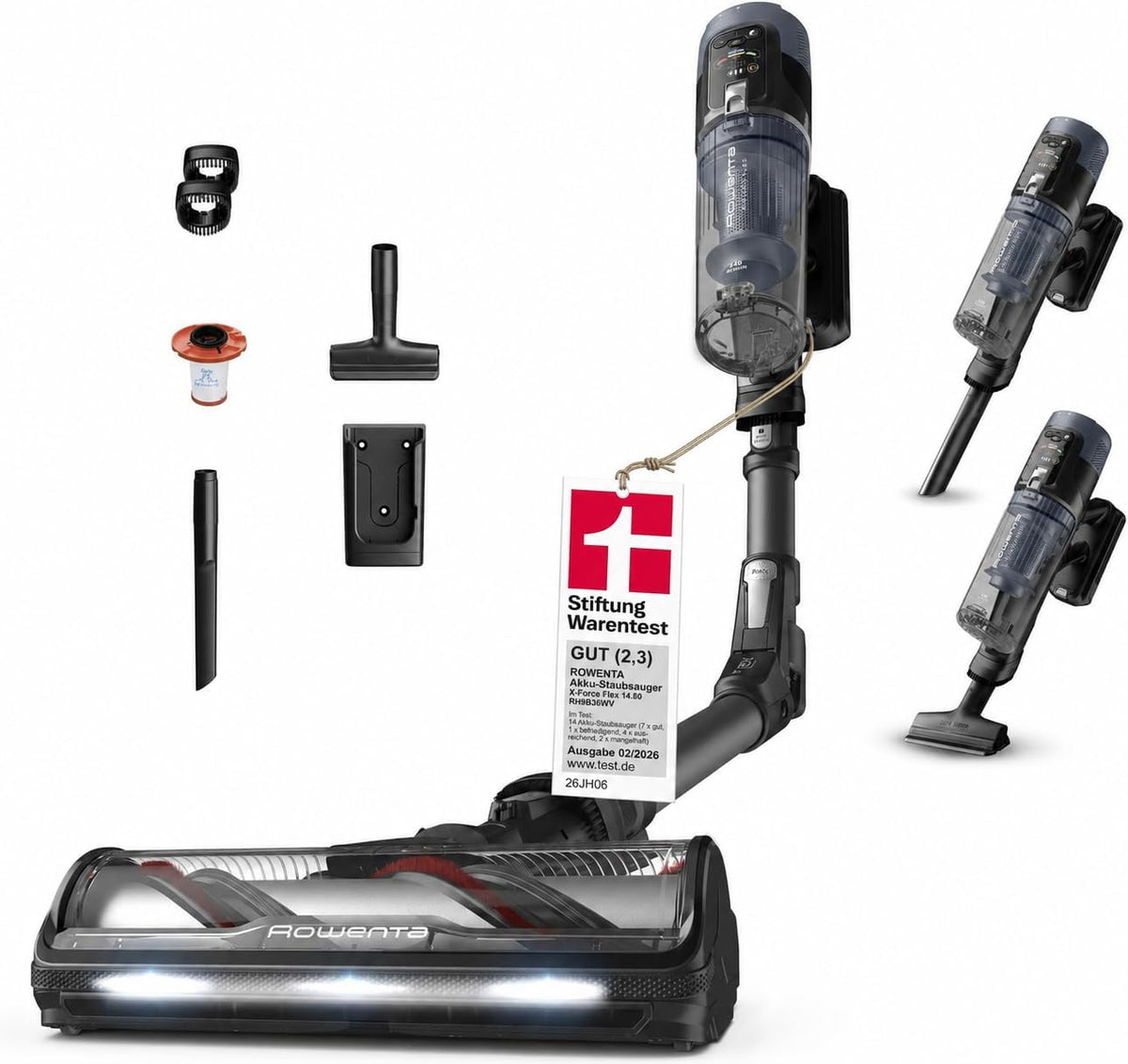 Rowenta Staubsauger, Schwarz, technologie Flex, Stiftung Warentest GUT