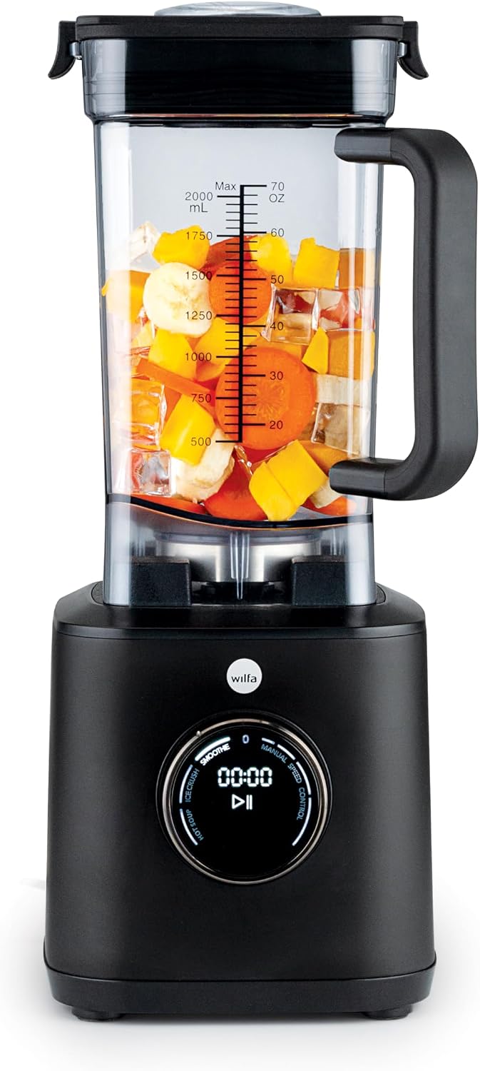 Wilfa Standmixer, 2.000 W, 2l, Schwarz, POWER FUEL XL - Tritan-Krug bis 100°C - & 32.000 U/min. - 3