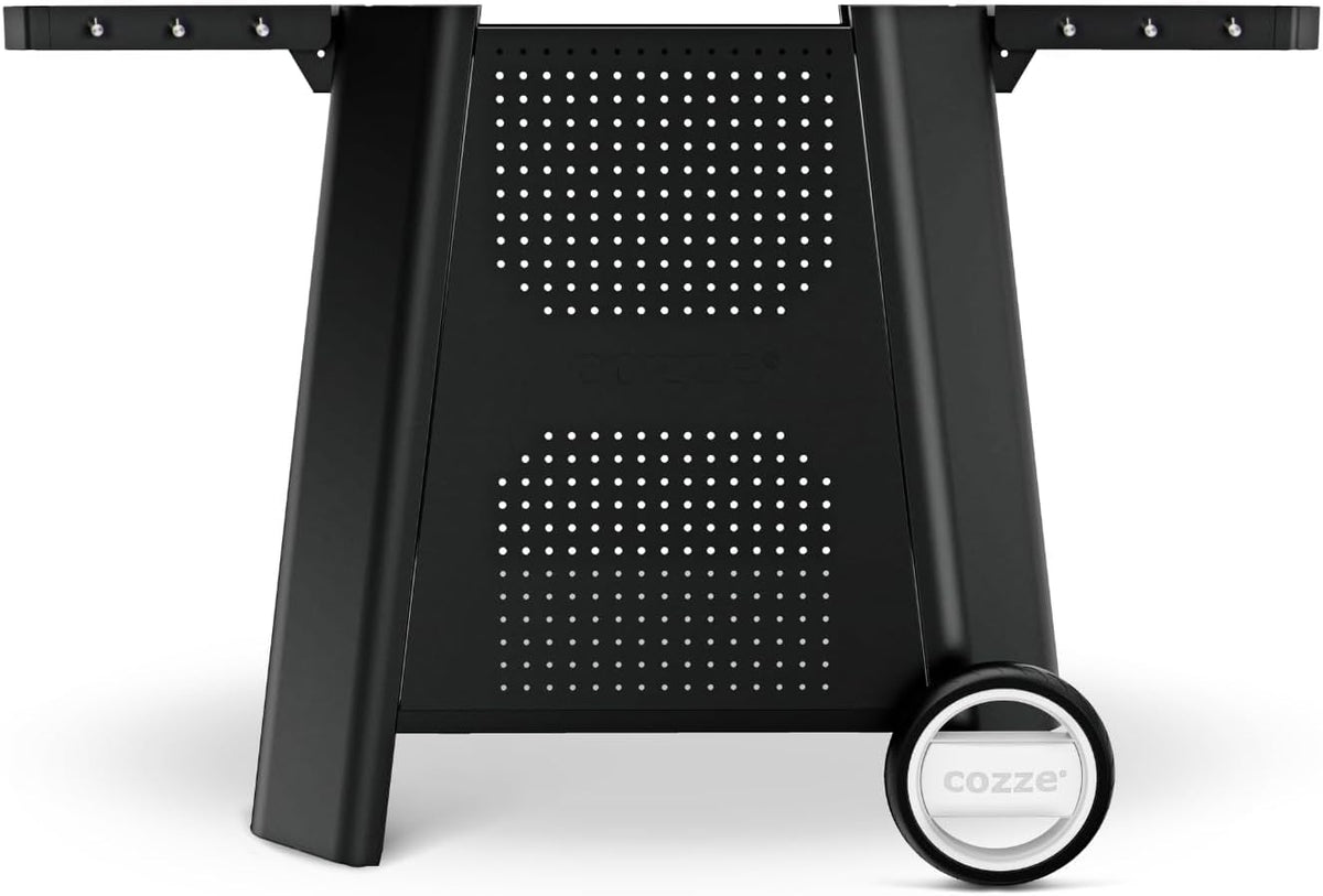 cozze Gasgrill, Schwarz, ® Premium Grillwagen für 500 Serie, Untergestell für E-500/G-500/Plancha 500, klappbare Seitenablagen