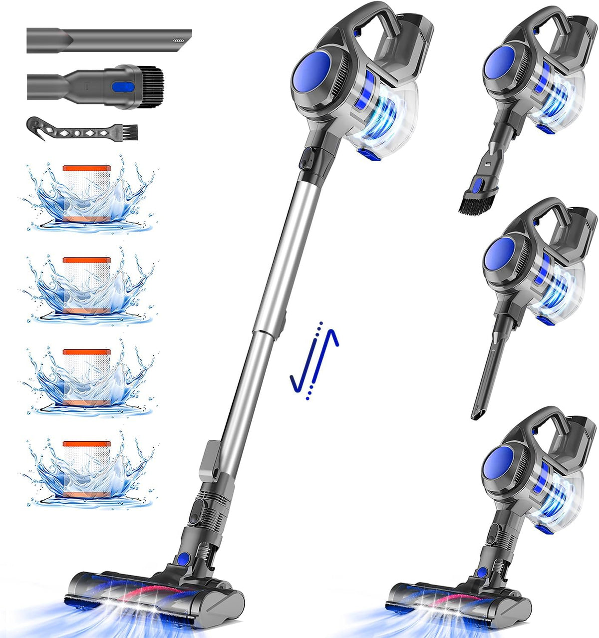 Authmic Staubsauger, Schwarz, Akku, 50M
