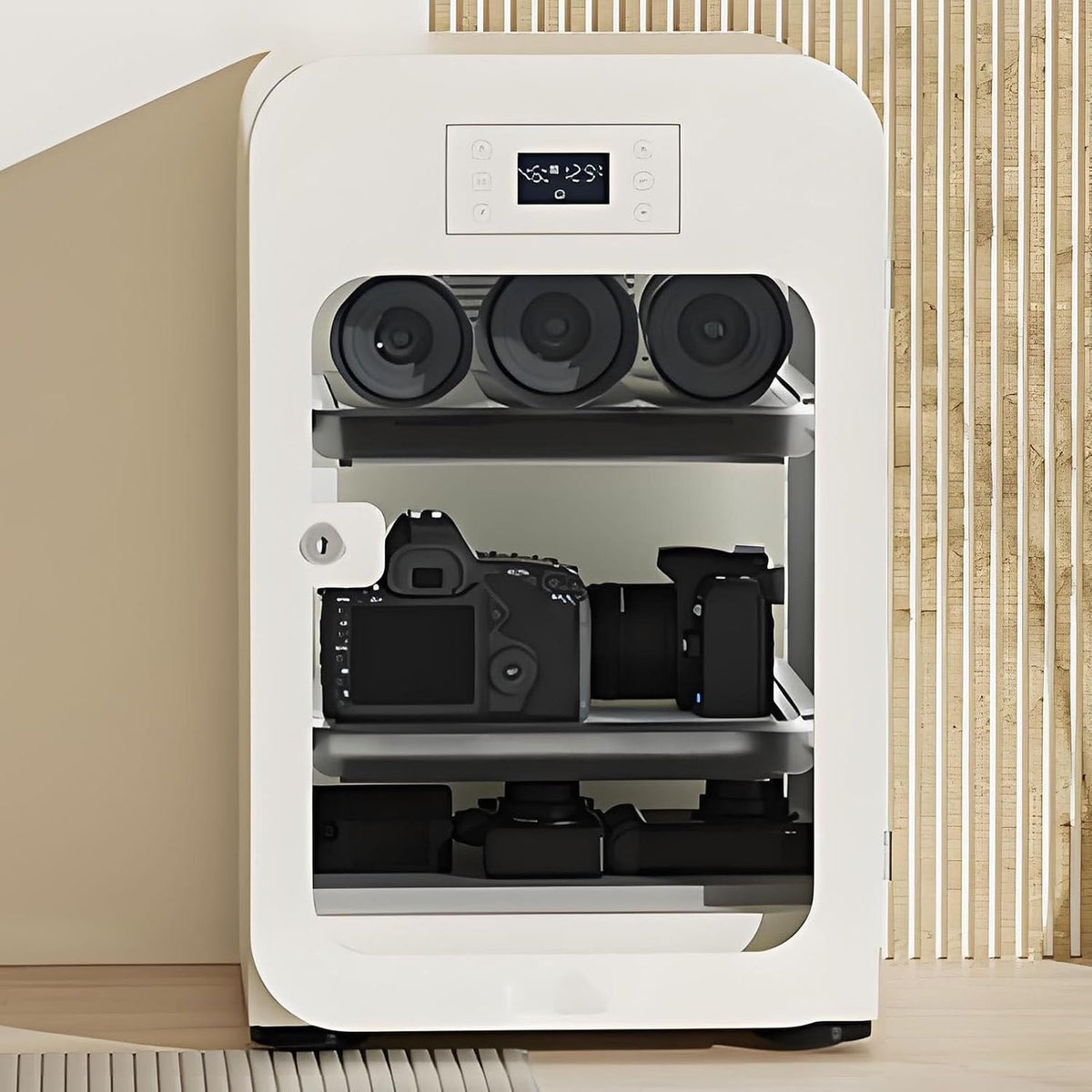 SHENGSHIYU Kamera, 40 L, Weiß, Linsenentfeuchter, Smart Dry Cabinet Digital Control Entfeuchtung, Geräuschlose Ständige Feuchtigkeit Trockenbox