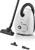 Bosch Staubsauger, 600 W, Weiß, mit Beutel Serie 4 BGB41WH1, nachhaltig, aus Recyclingmaterial, Hygiene-Filter