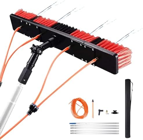 Teleskop Monitor, Schwarz, Fensterreiniger, -Fensterreiniger-Set mit verstellbarem Bürstenkopf, ausziehbarer Fensterreinigungsstange
