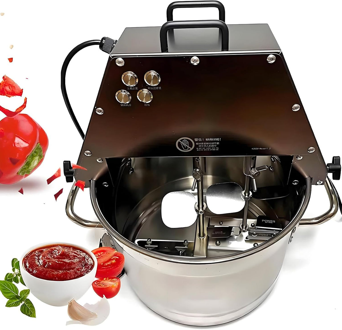 DNEPEI Knet- & Rührmaschinen, 60 W, 10 l, Schwarz, Multifunktionaler elektrischer Marmeladenkocher, Fassungsvermögen für Tomatensoße