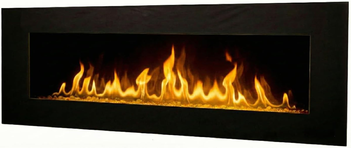 Chemin'Arte Elektrokamin, 182x45 cm, 2000 W, Schwarz, mit Heizung und Kaminfeuer Volcano - Elektrischer Wandkam