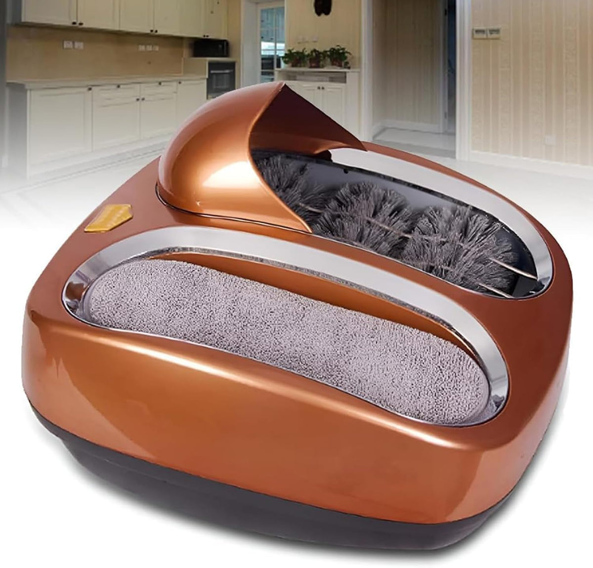 Automatischer Schuhreiniger, 80 W, ABS-Kunststoff + Edelstahl 304, Braun, Induktions- für den Hoteleingang zu Hause Brown