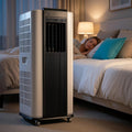 Mobiles Klimagerät, Weiß, Tragbare Klimaanlage 14000 BTU Schnelle Kühlung für Raum, Smart Luftentfeuchter, Leiser Schlafmodus