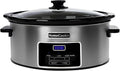 HOMECOOKIN Schongarer, Schwarz, Programmierbarer digitaler mit 8 Vierteln mit Timer, kleines Küchengerät für Familienessen