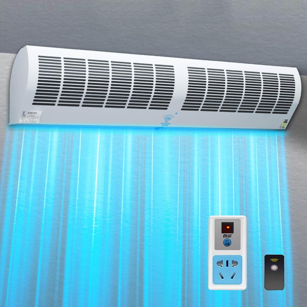 CUPLES Wandventilatoren, 60 cm, 90 cm, 100 cm, 120 cm, 150 cm, 130 ~ 200 W, Schwarz