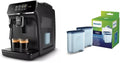PHILIPS Milchaufschäumer, Schwarz, 2200 Series + Wasserfilter Doppelpack