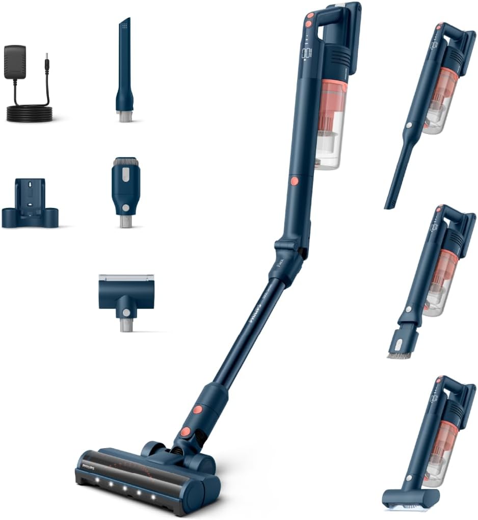PHILIPS Staubsauger, Blau, SpeedPro Max Flex Akku-, 60 Min. Laufzeit