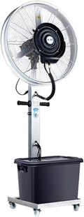 JKJZSALJ Standventilatoren, Silber, 42-Liter-Standventilator, Industrie-Sprühventilatoren Mit Vernebelung, Luftbefeuchtung Und Wasserkühlung