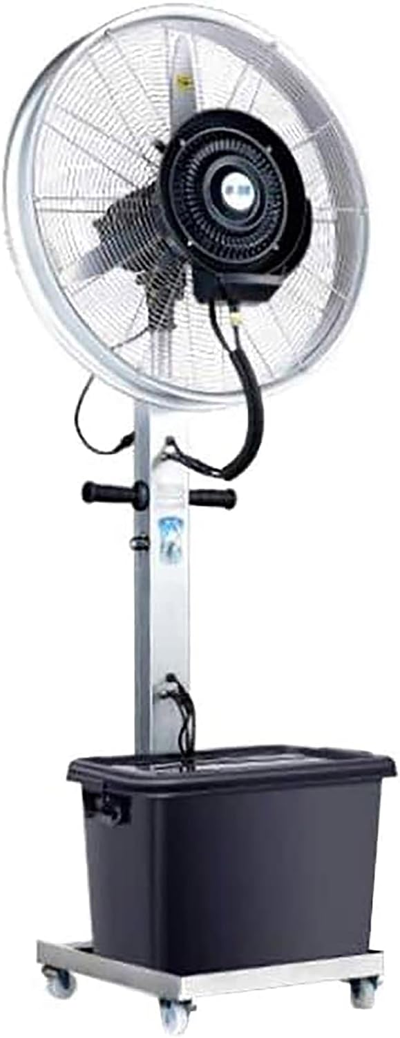 JKJZSALJ Standventilatoren, Silber, 42-Liter-Standventilator, Industrie-Sprühventilatoren Mit Vernebelung, Luftbefeuchtung Und Wasserkühlung