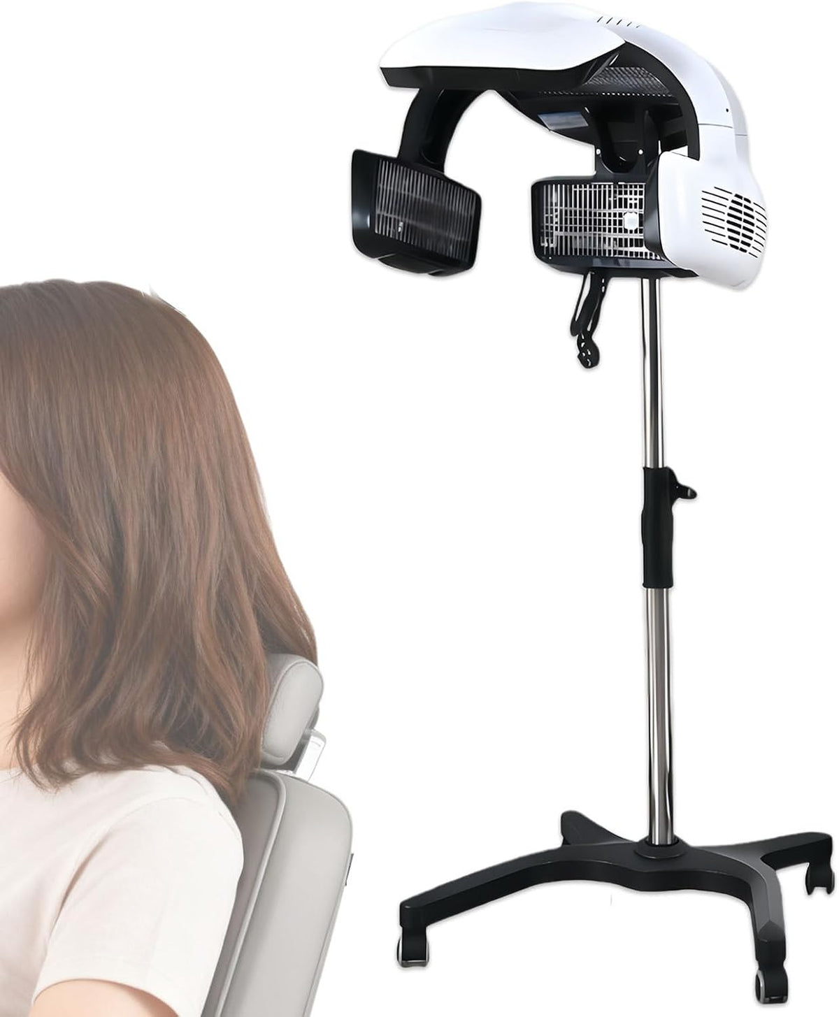Glowdora Trockenhauben, 800w, Weiß, Bodenständer Salon Friseur Trockenhaube Haartrockenhaube, Für Friseur Färben Dauerwelle Ölbehandlung Professionel