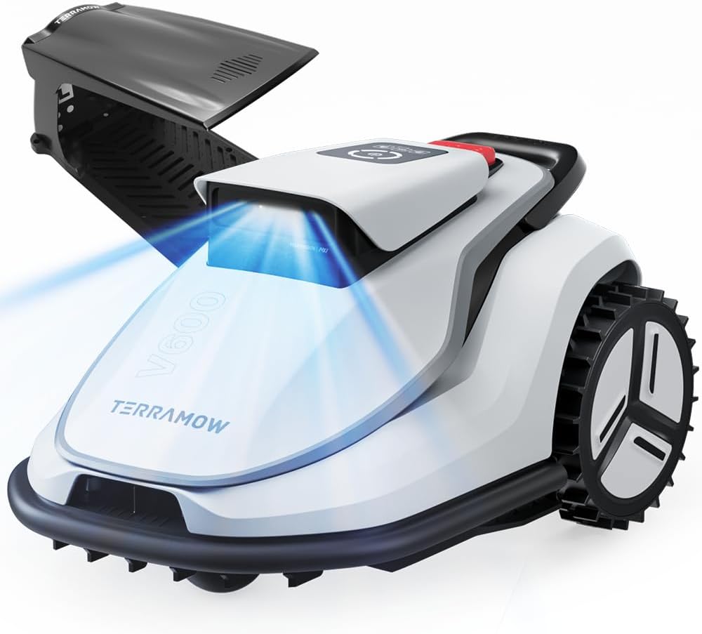 TerraMow Mähroboter, Schwarz, V600 ohne Begrenzungskabel mit Garage, bis 600㎡
