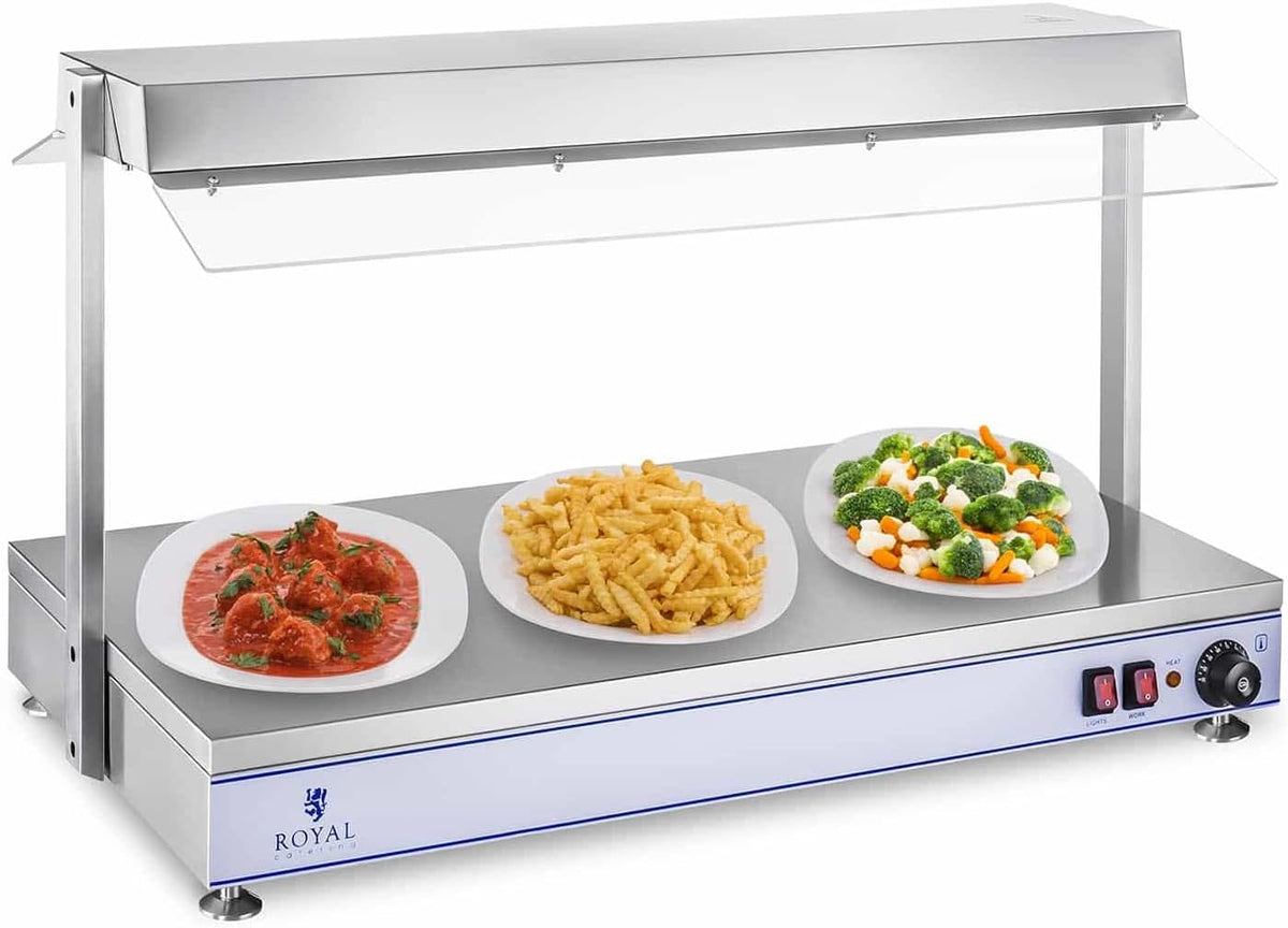 Royal Catering Warmhalteplatten, 100 x 50 cm, 1.550 W, Silber, RCHP-100H Warmhalteplatte Arbeitsfläche Edelstahl 3