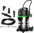 RIBIMEX Staubsauger, 1600 W, 30 l, Schwarz, Zyklon- 4 in 1 Cyclonix, Feststoff-, Flüssigkeits- und Aschesauger
