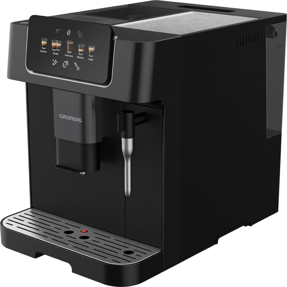 GRUNDIG Kaffeevollautomat, 19 Bar, 2 L, Silber/Schwarz, KVA 6230 - Pumpendruck - 13-stufiges Edelstahl-Mahlwerk