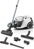 Bosch Staubsauger, 700 W, Weiß, beutellos Serie 6 BGC41XALL, Boden, Testsieger, Hygiene-Filter, Hartbodendüse, XXL-Polsterdüse