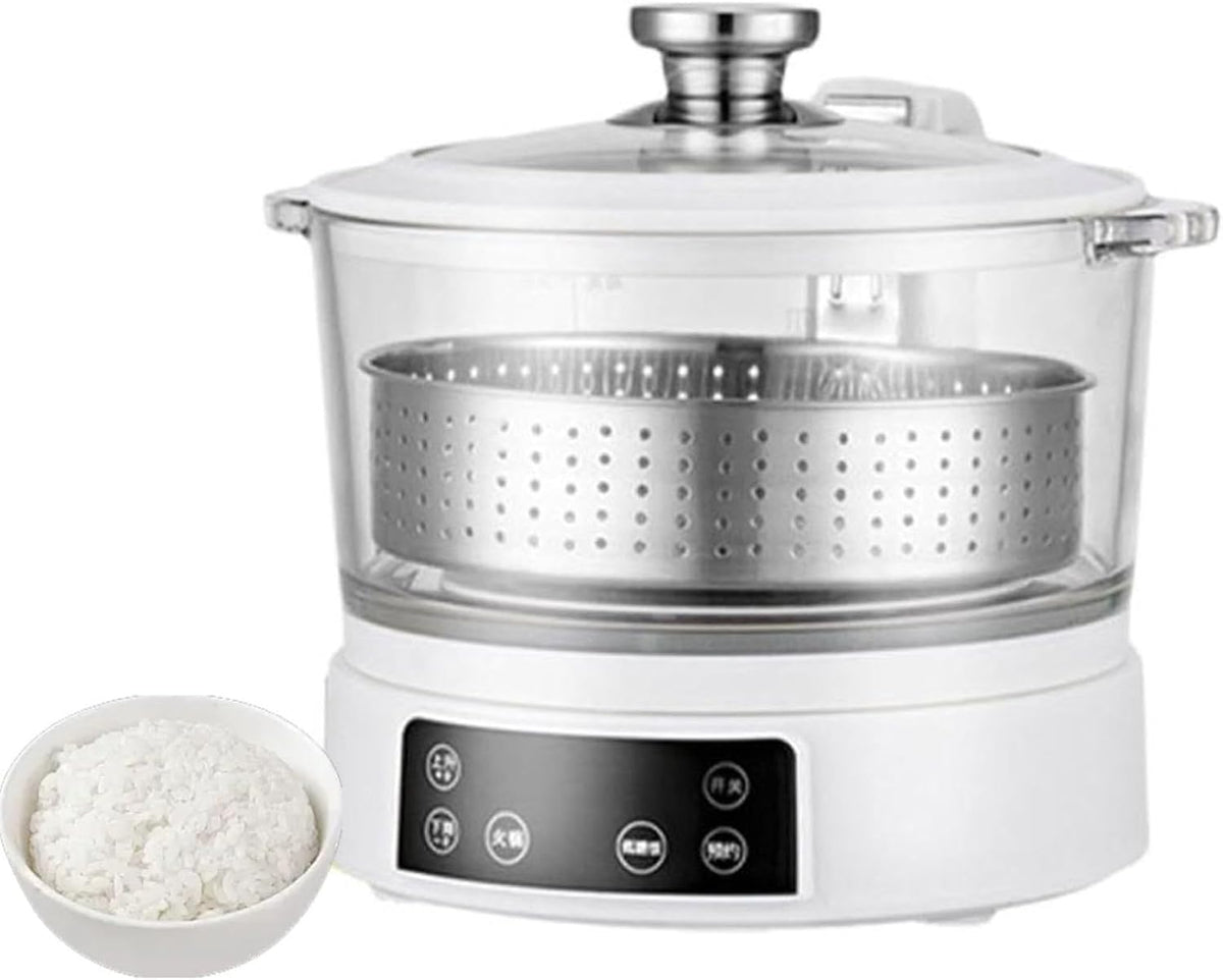 YXYLJOZ Reiskocher, 3 l., 3 L, PP + 304 Edelstahl., Silber/Grün, Niedriger Zucker, Edelstahl Smart Elektrischer mit Hebezuckerentfernungskorb