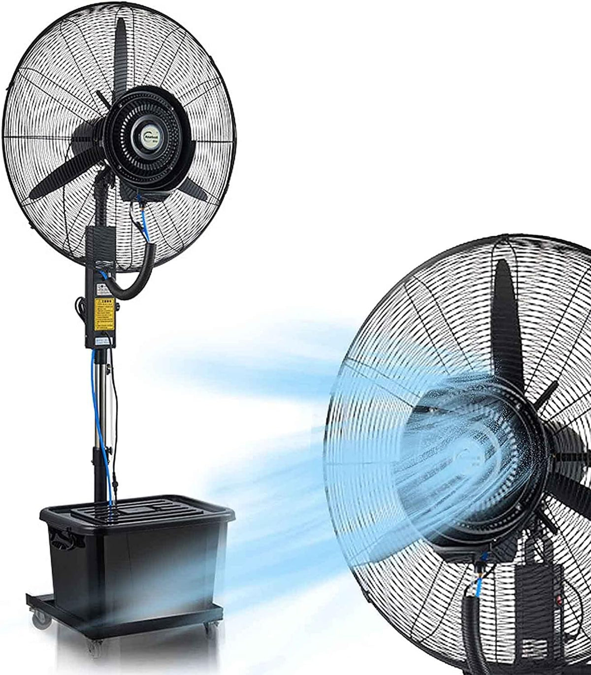 asdchZen Standventilatoren, 70 cm, Weiß, Gewerblicher Außenventilator Mit Nebelfunktion, Oszillierender Standfuß Mit Kühlendem Nebel