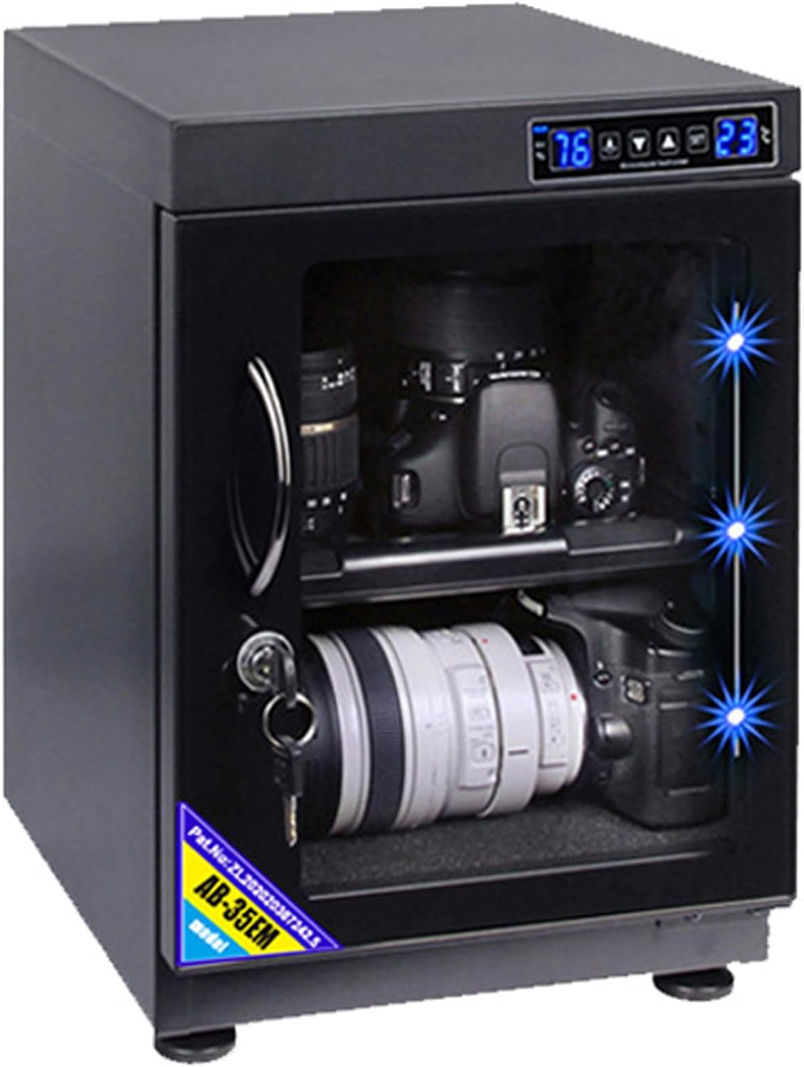 Kamera Luftentfeuchter, 40 L, Weiß, Trockenschrank, Elektronischer mit Feuchtigkeitskontrolle & LED-Display