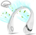 MSEVC Handventilatoren, Weiß, Hals-Ventilator, 5000 mAh, faltbarer blattloser Ventilator, 360 ° kühlend, tragbarer persönlicher Ventilator