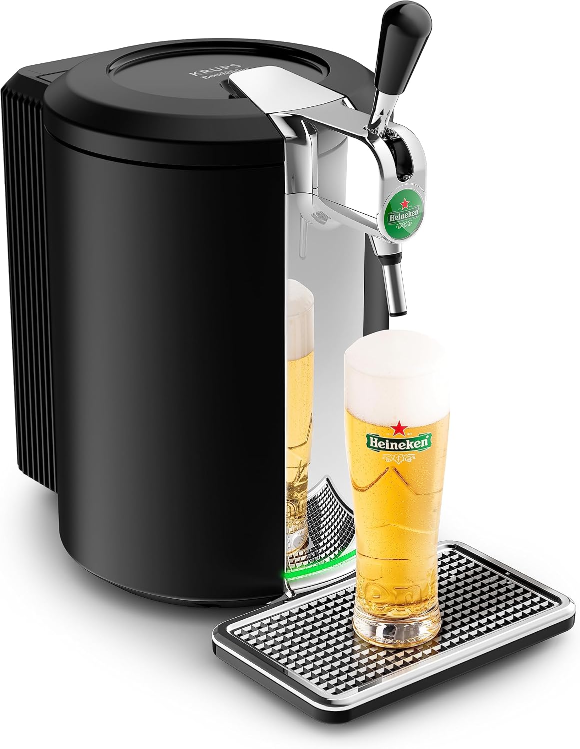 KRUPS Bierbrauen, 5 l, Schwarz, Beertender Bierzapfanlage, Fässer, Marke Heineken, Kontrollleuchte, kühles Bier